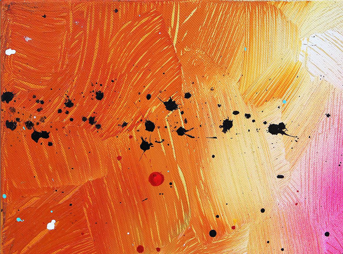 Contemporary Abstract Expressionist Teal, Red, and Yellow Diptych Painting 12