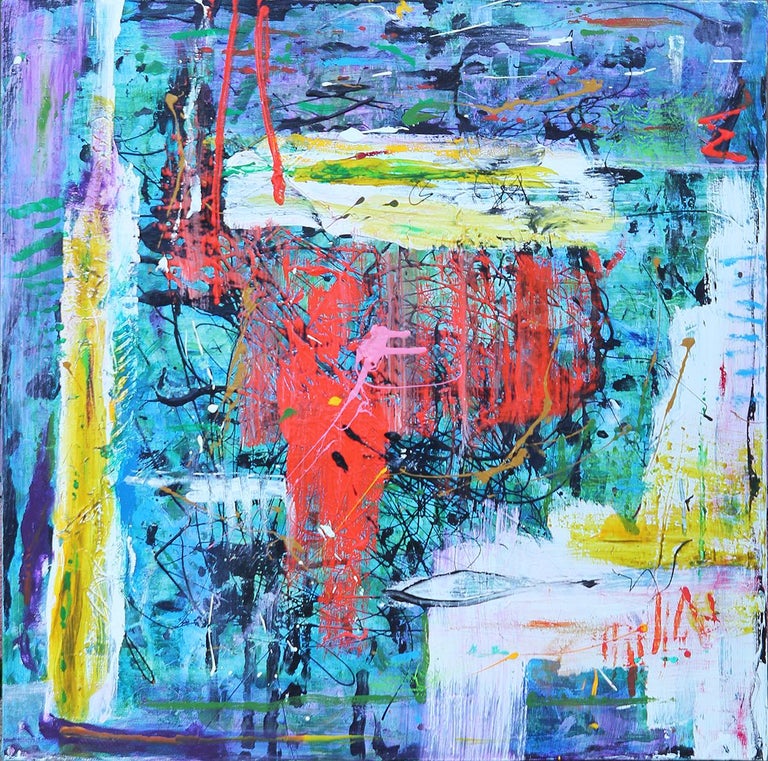 Larry Martin - Contemporary Blue, Red, and Yellow Square Modern ...