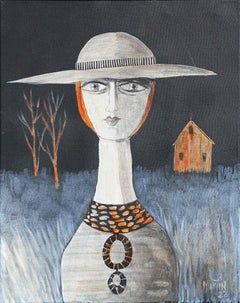 "Sydney" Woman in a Hat Abstract Figurative Portrait