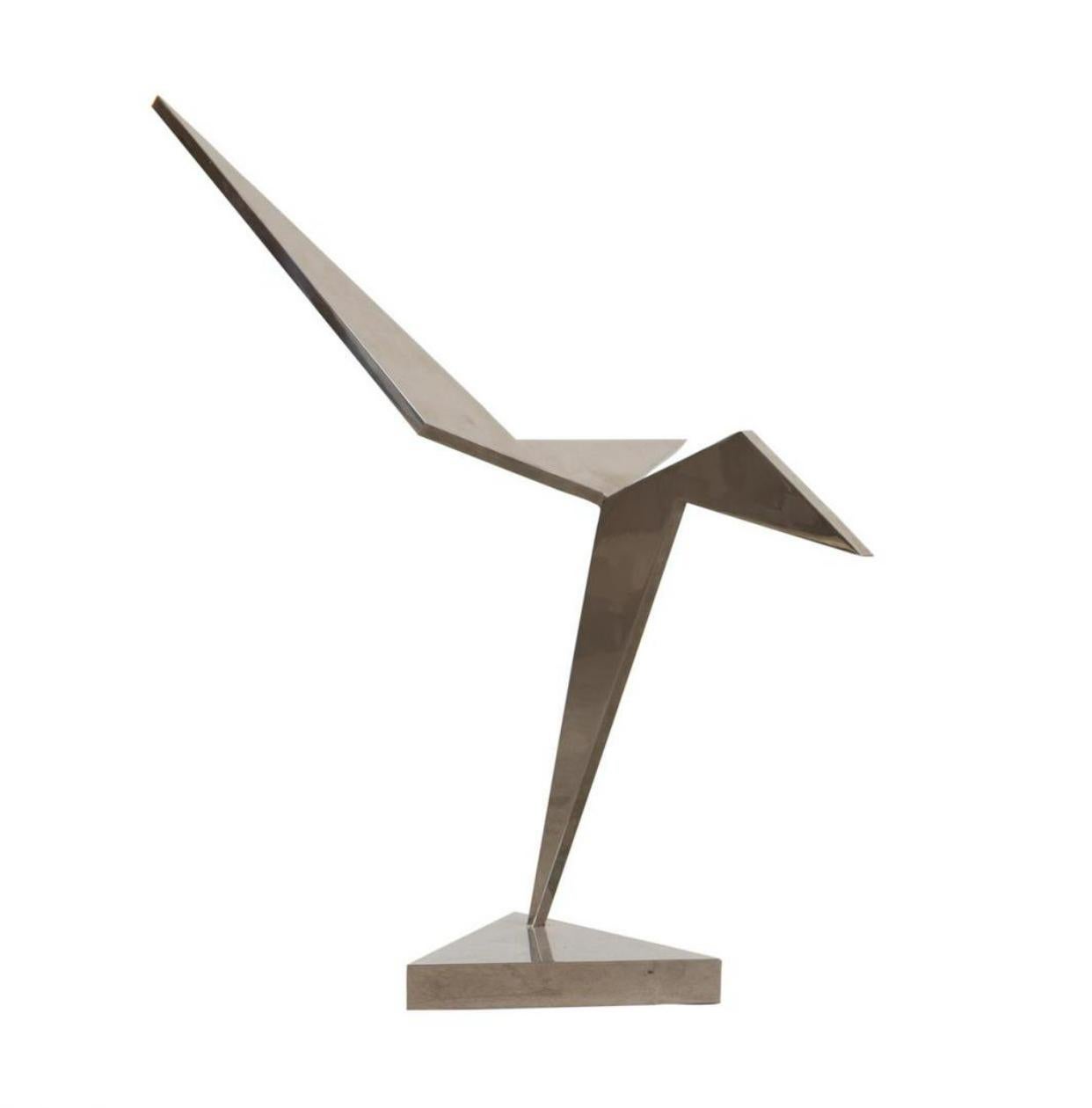 Larry Mohr (American 1921 - 2013) 39” Tall Chrome Over Steel Sculpture For Sale 2