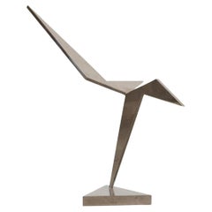 Larry Mohr (estadounidense 1921 - 2013) Escultura de acero cromado de 39" de altura