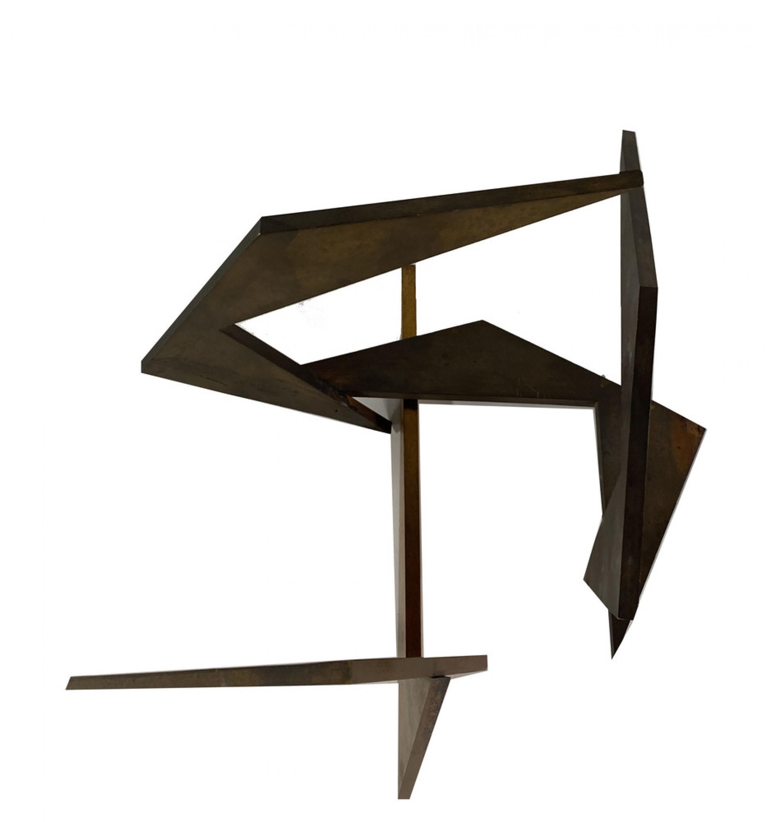 Larry Mohr Midcentury American Modern Bronze Industrial Style Table Sculpture For Sale 3