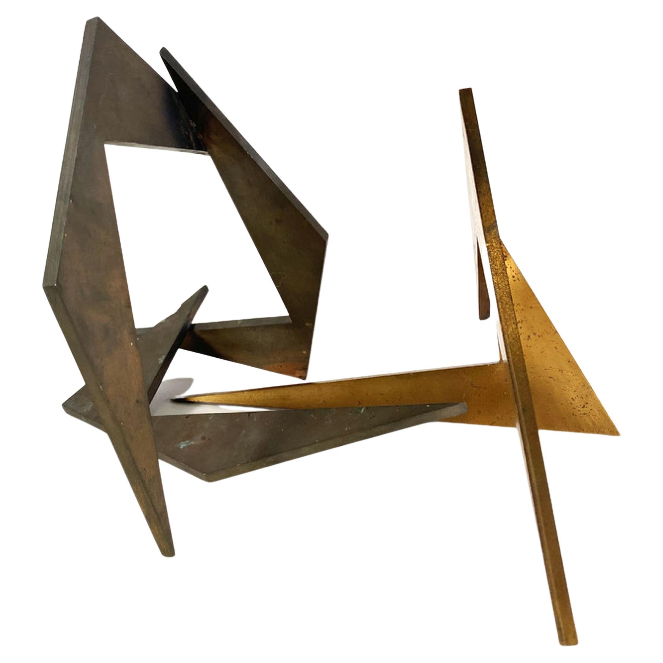 Larry Mohr Midcentury American Modern Bronze Industrial Style Table Sculpture For Sale