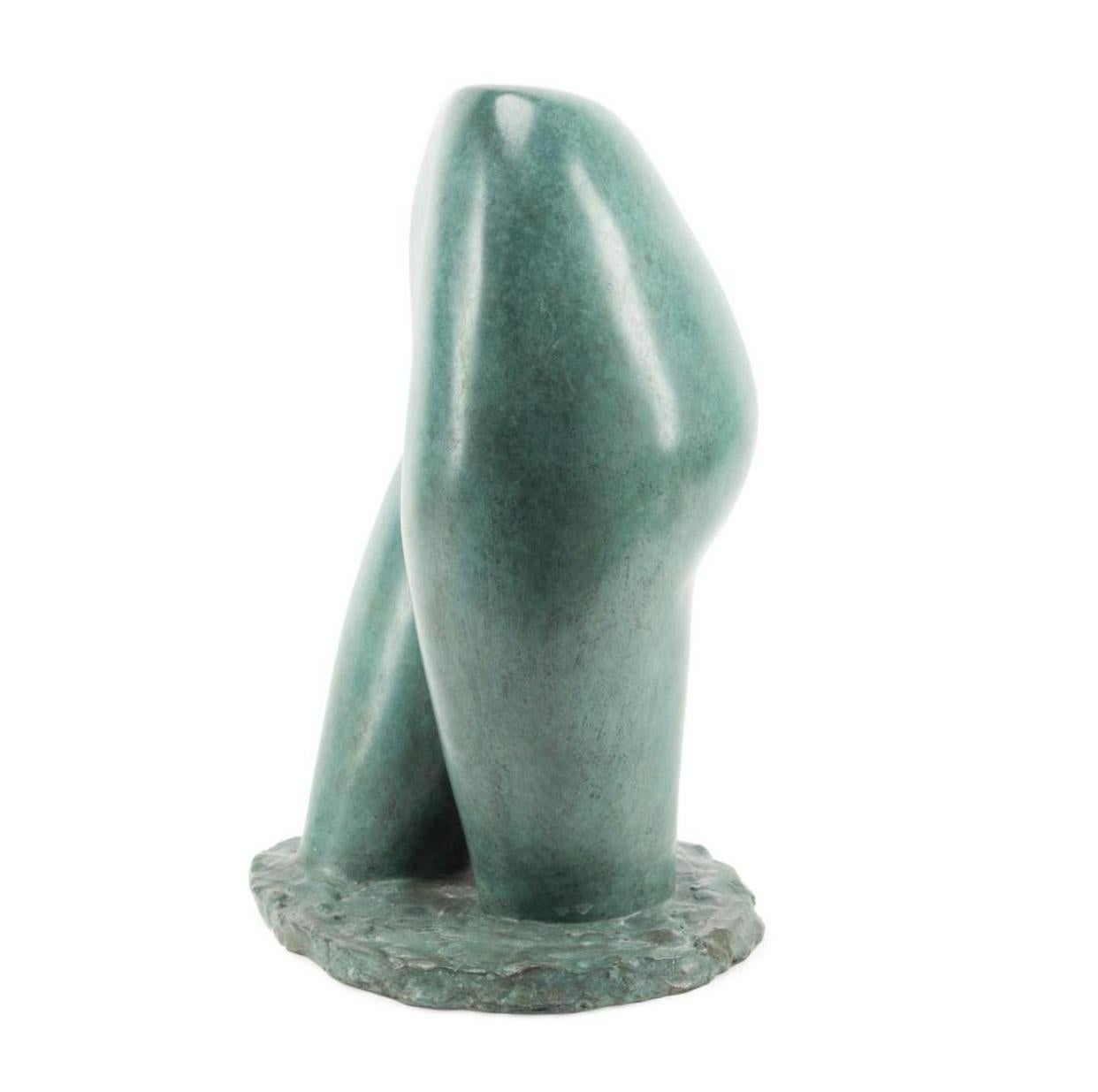 Larry Mohr Aktstudie weiblicher Verdigris Bronze weiblicher weiblicher. (Moderne der Mitte des Jahrhunderts) im Angebot