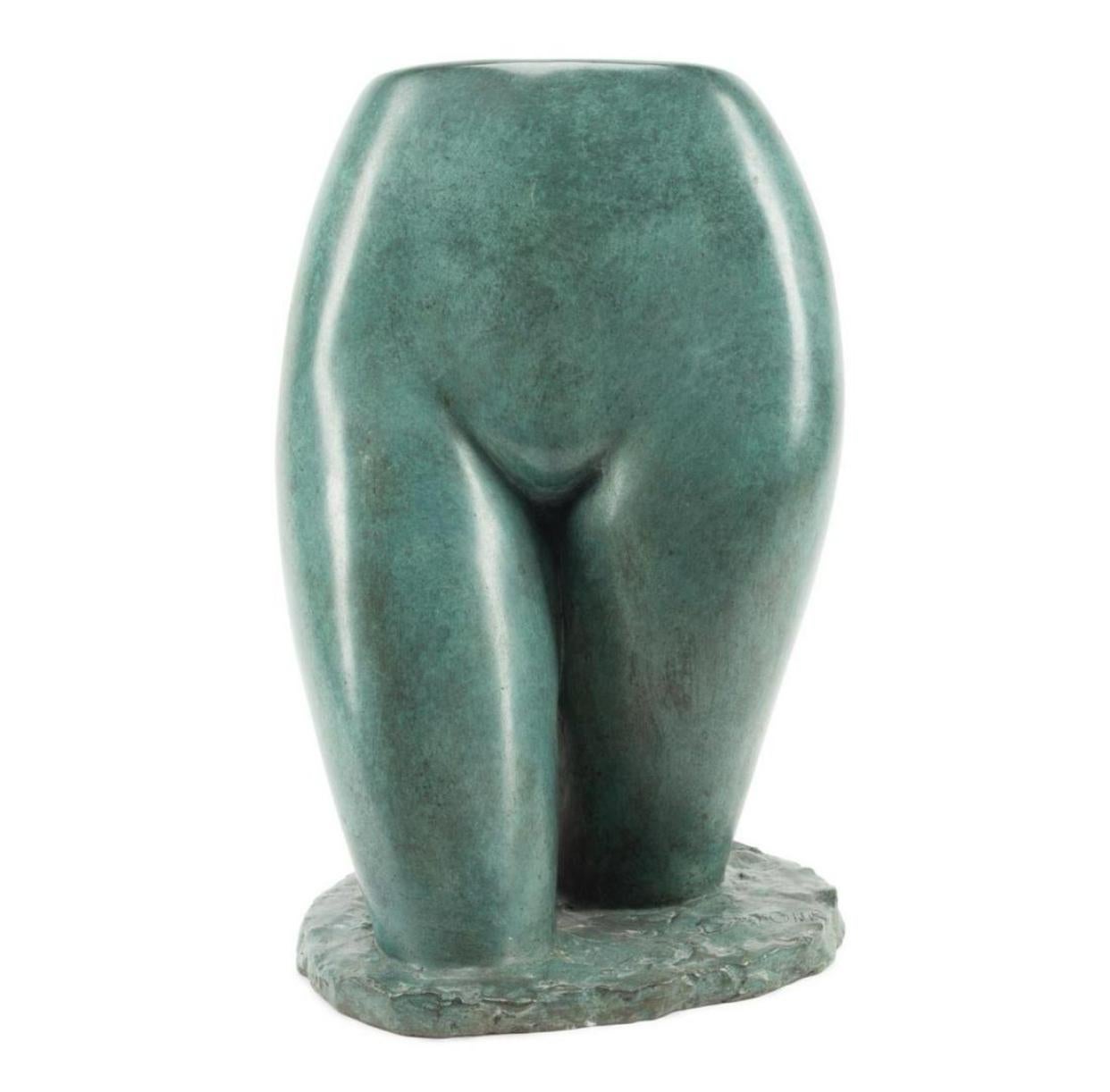 Larry Mohr Aktstudie weiblicher Verdigris Bronze weiblicher weiblicher. im Zustand „Gut“ im Angebot in Chicago, IL