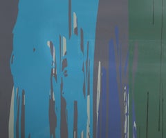 Blue Composition, Abstract Expressionist Screenprint by Larry Poons