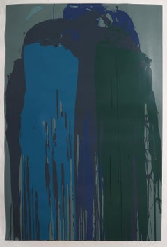 Blue Composition, Abstract Expressionist Screenprint by Larry Poons