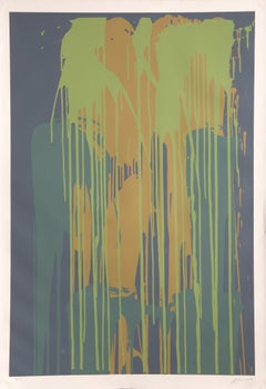 Blue, Green - Abstract Expressionist Screenprint by Larry Poons