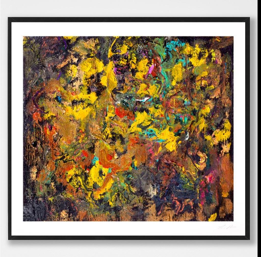Cherry Bobalink - Brown Abstract Print by Larry Poons