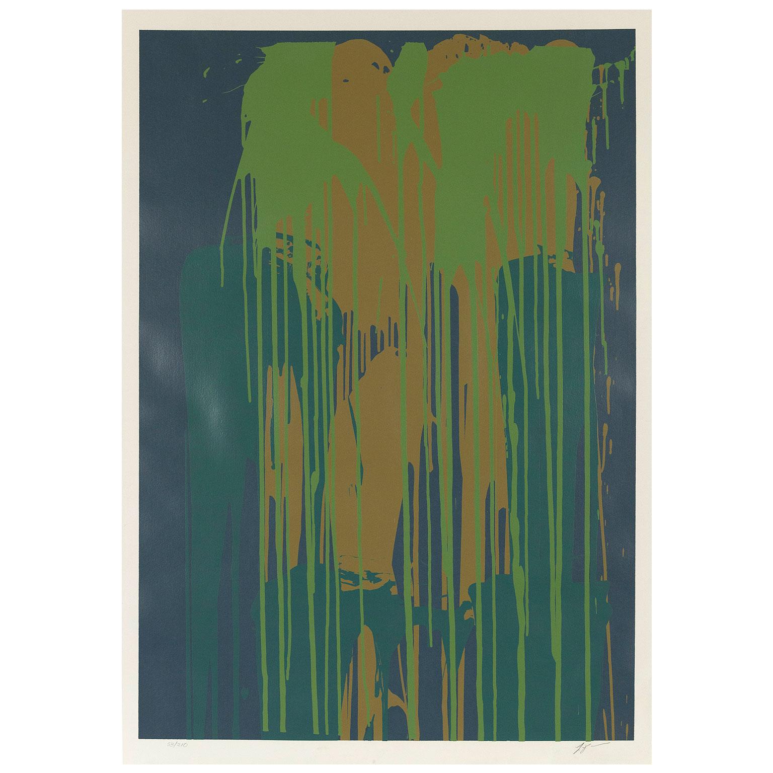 Larry Poons (b.1937) is a well-known American abstract painter. A contemporary of Frank Stella, he similarly radically changed his aesthetic within a few years of establishing his reputation in the early 1960's. 

By the 1970's Poons completely