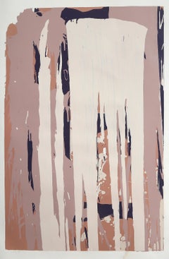 Pink Composition, sérigraphie expressionniste abstraite de Larry Poons