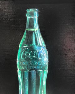 "Coke Bottle with Water"  Highly realistic Pop still life in Old Masters style