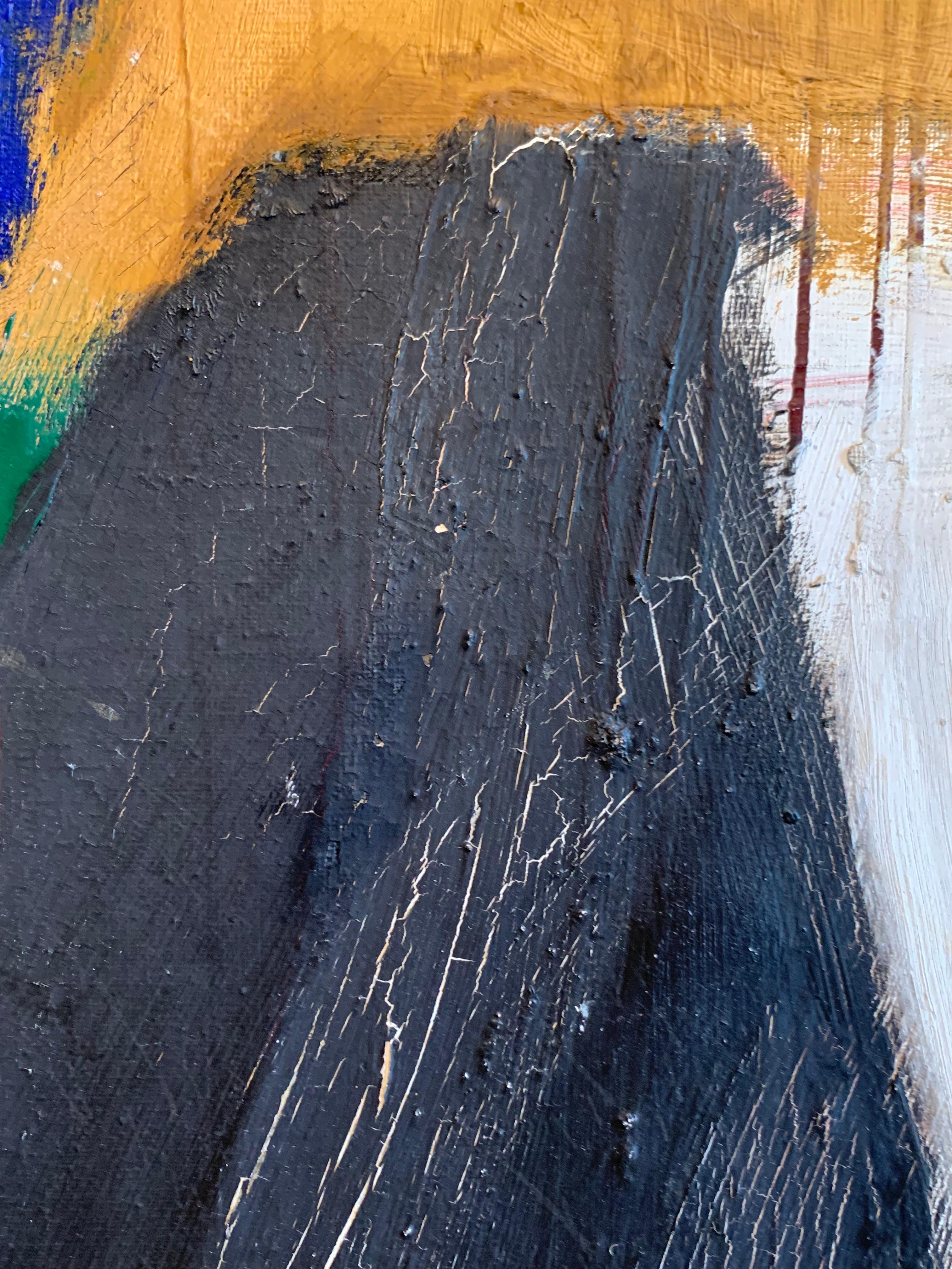 Luna (Pittura espressionista astratta) - Abstract Painting Nero di Larry Price