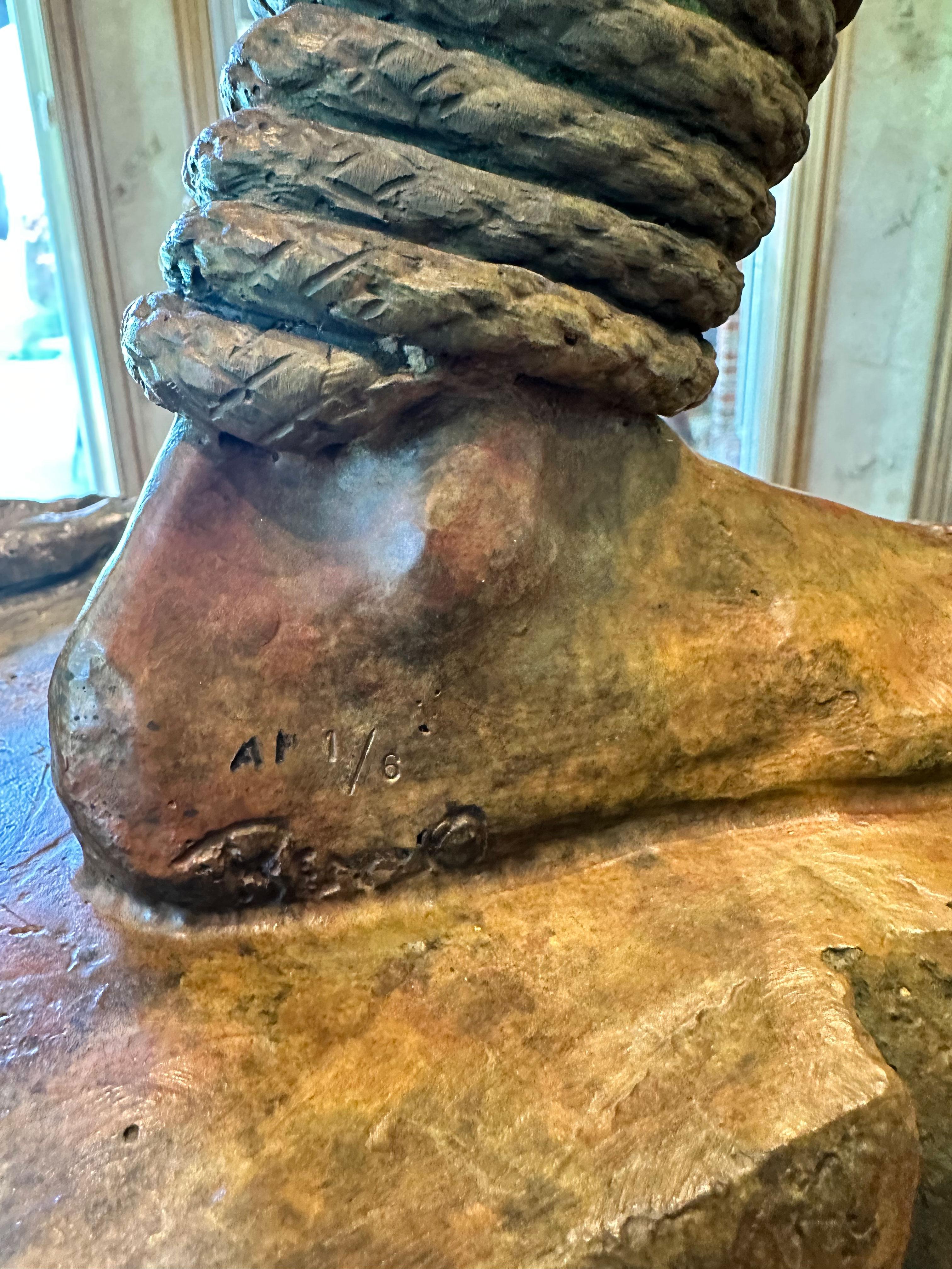 „Awake“ des Bronzebildhauers „Renzo“, Larry Renzo Lewis, 58x26x16 in, 2009, Figur im Angebot 5
