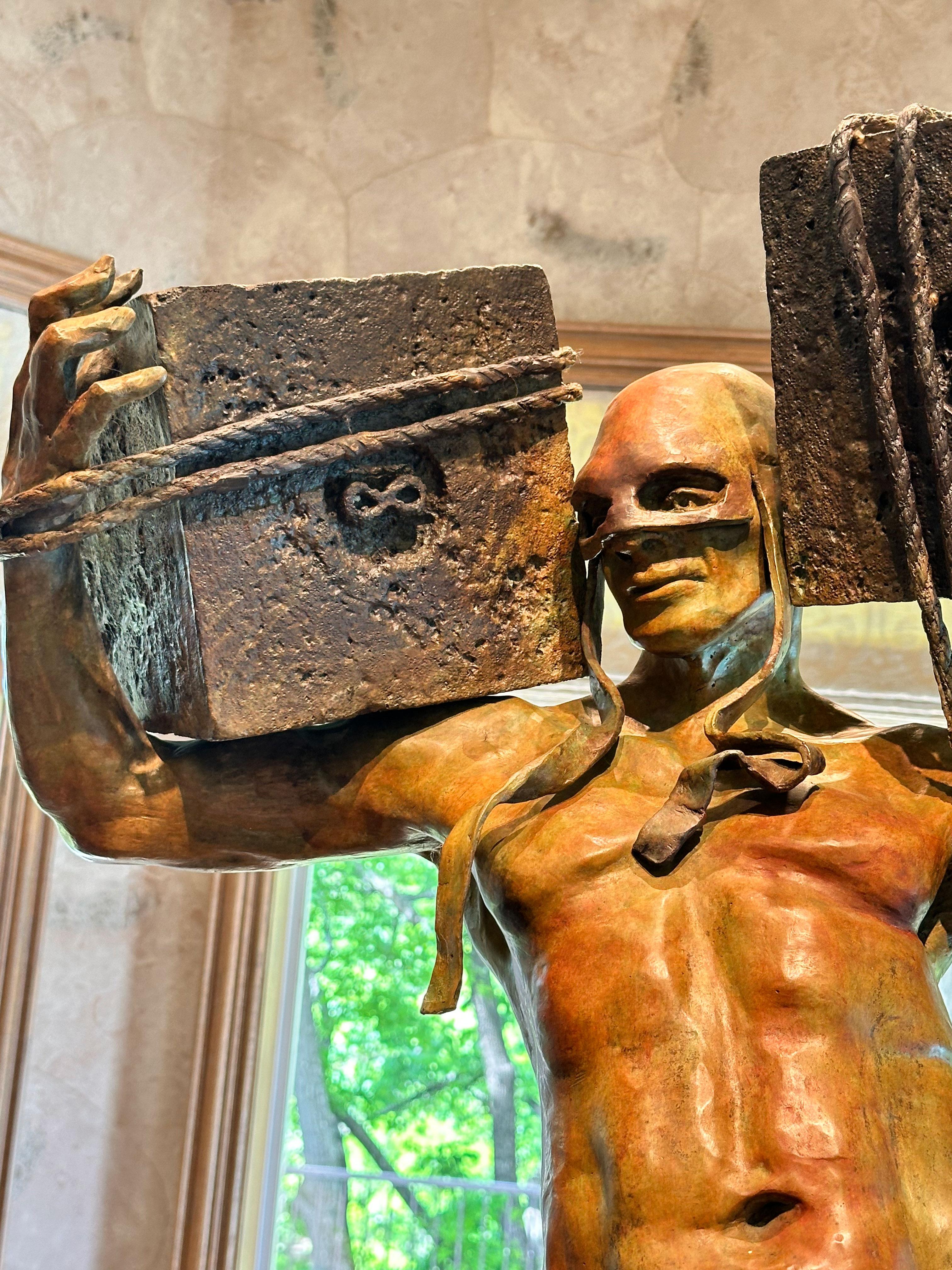 „Awake“ des Bronzebildhauers „Renzo“, Larry Renzo Lewis, 58x26x16 in, 2009, Figur (Realismus), Sculpture, von Larry 