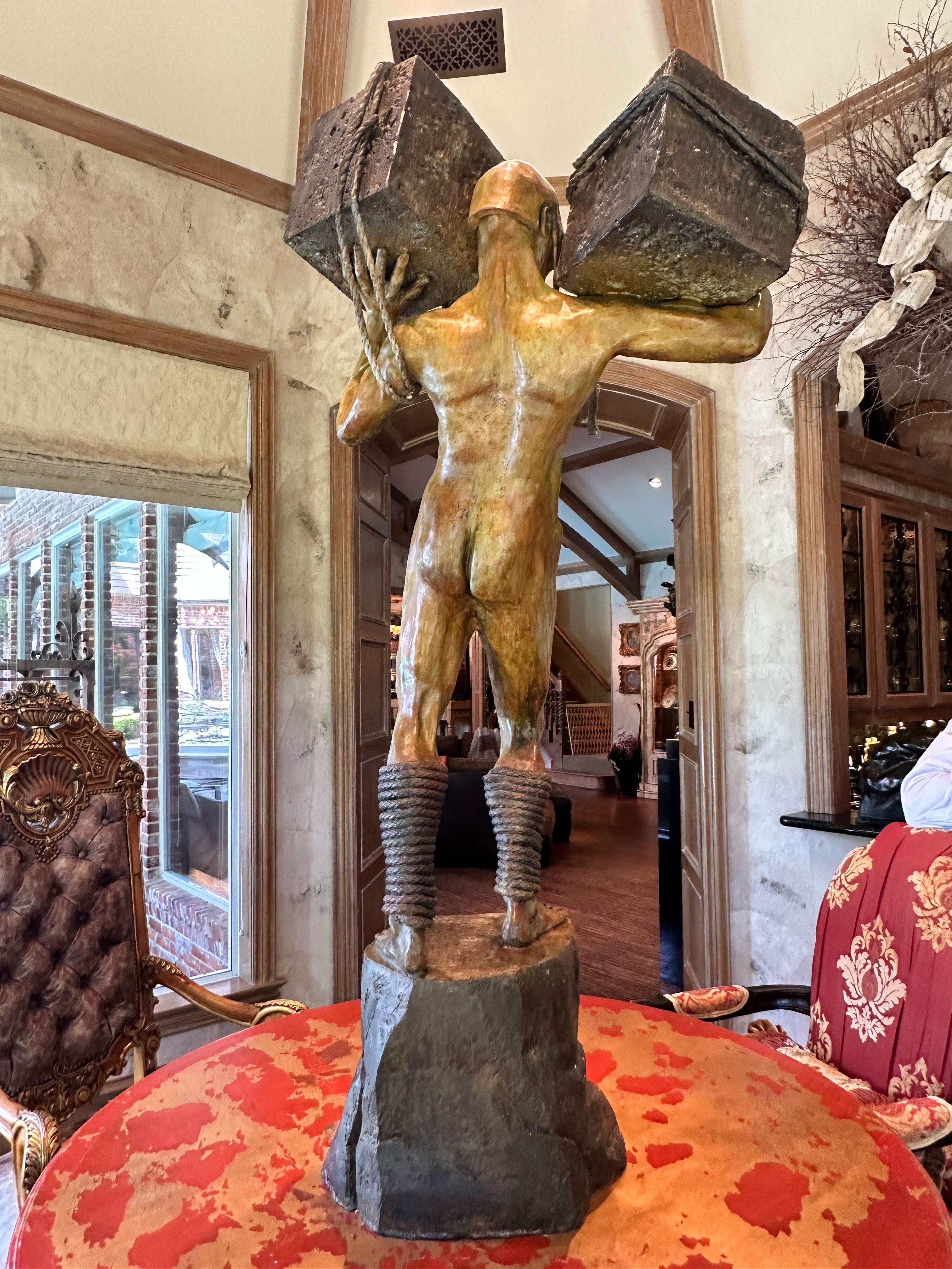 „Awake“ des Bronzebildhauers „Renzo“, Larry Renzo Lewis, 58x26x16 in, 2009, Figur im Angebot 2