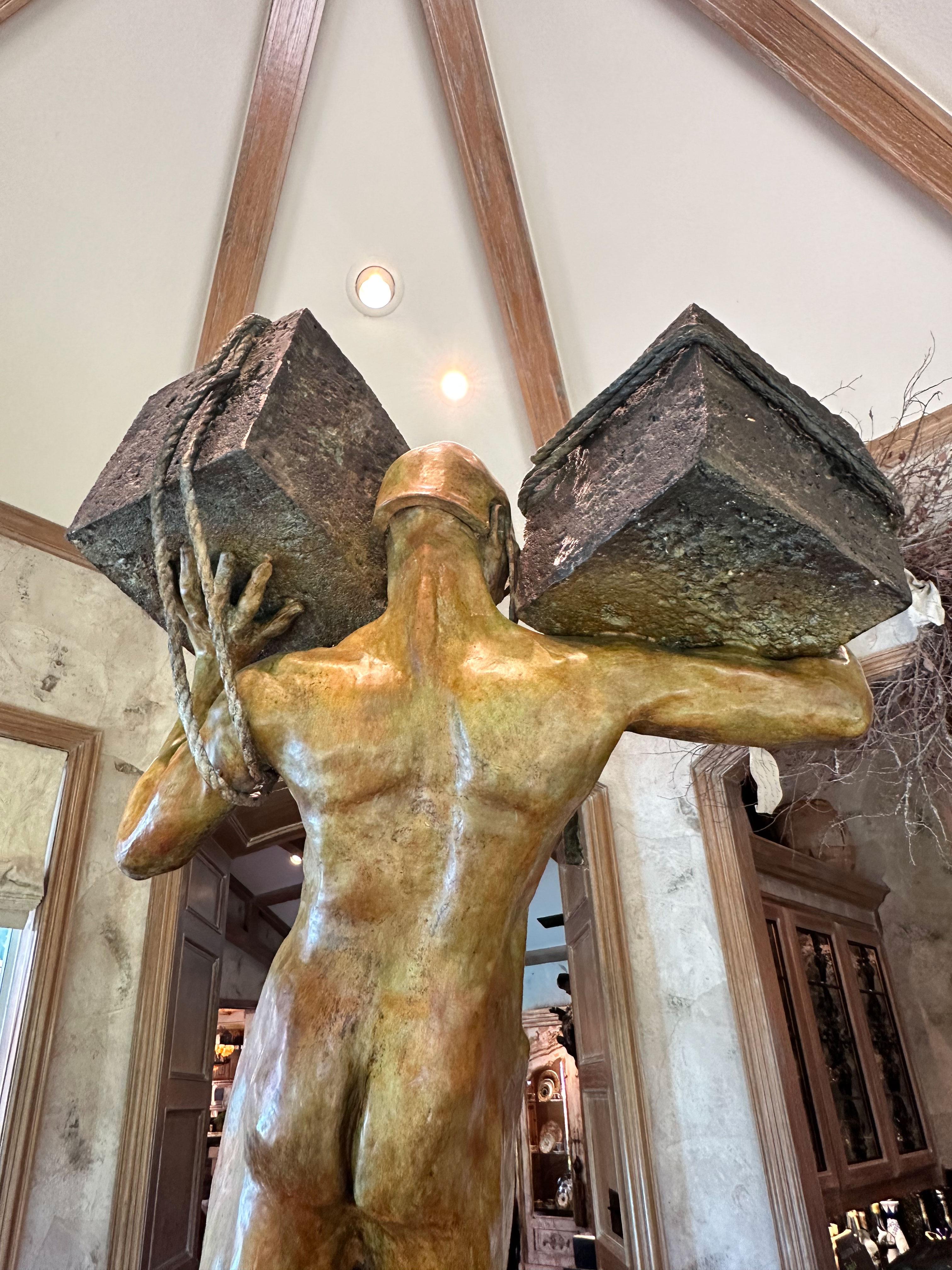 „Awake“ des Bronzebildhauers „Renzo“, Larry Renzo Lewis, 58x26x16 in, 2009, Figur im Angebot 3