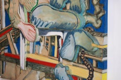 "Blue Collar Holiday" Acrylic, oil stick, and litho mounted on cast resin fiber