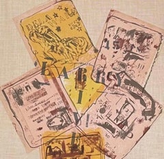 Affiche originale vintage Pop Art 1965, lithographie au collage de Larry Rivers et de Brandeis