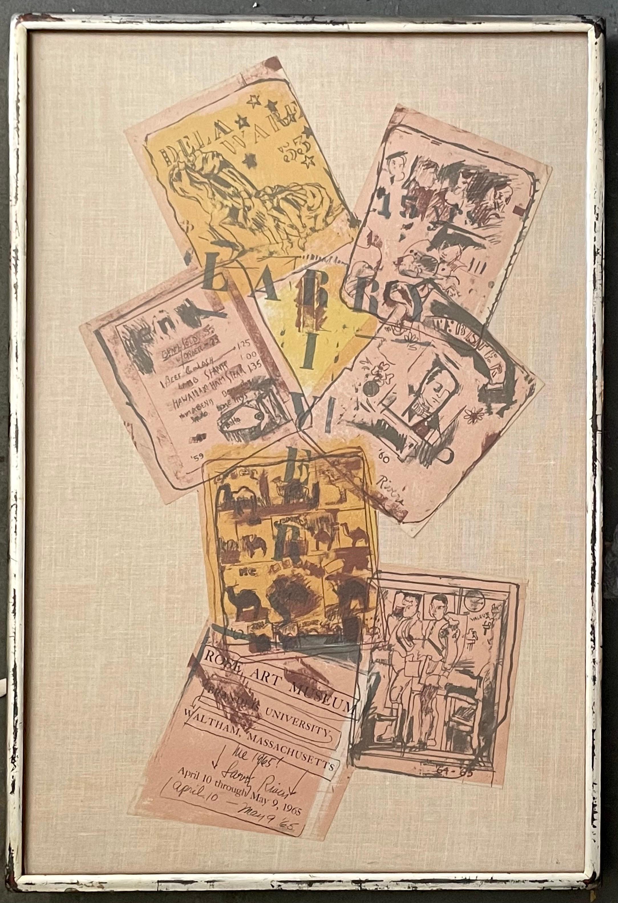 Original Vintage Pop Art 1965 Collage Lithograph Larry Rivers Poster Brandeis For Sale 2