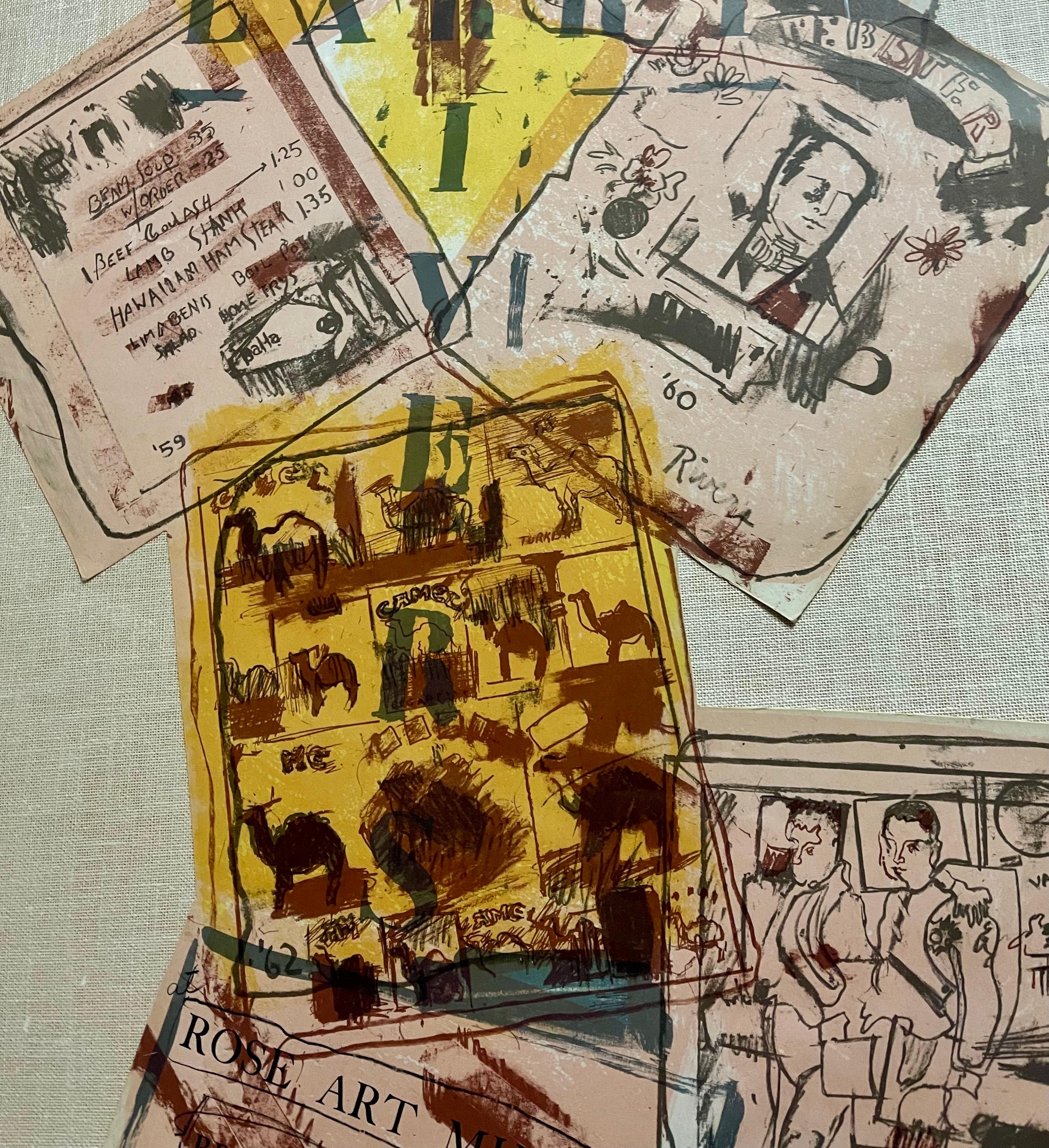 Original Vintage Pop Art 1965 Collage Lithograph Larry Rivers Poster Brandeis For Sale 8