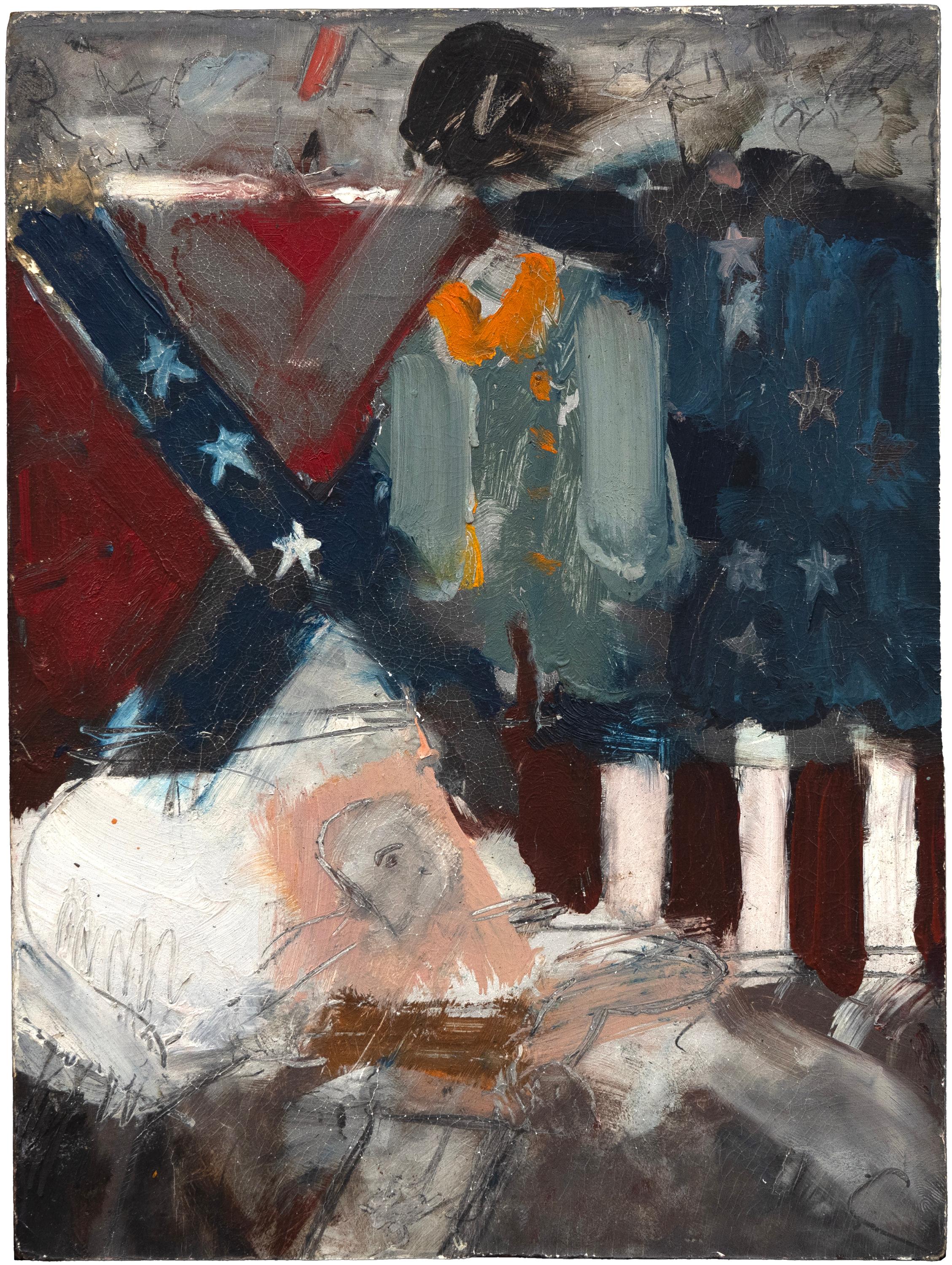Abstract Painting Larry Rivers - Dernier vétéran de la guerre civile