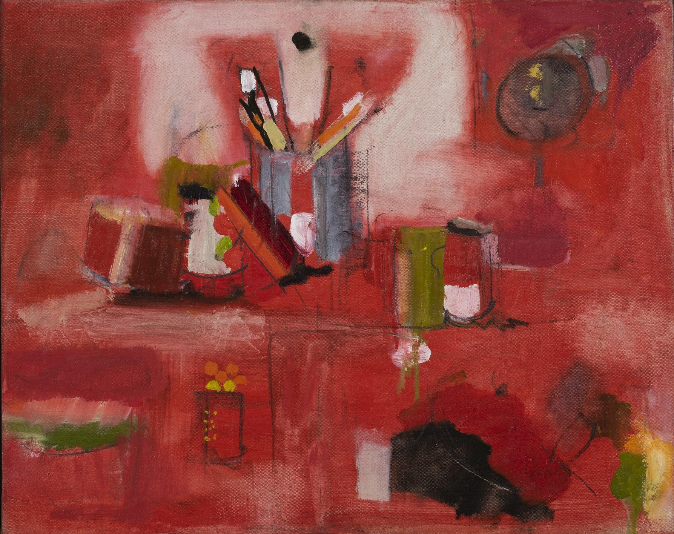 Larry Rivers Abstract Painting - Red still life