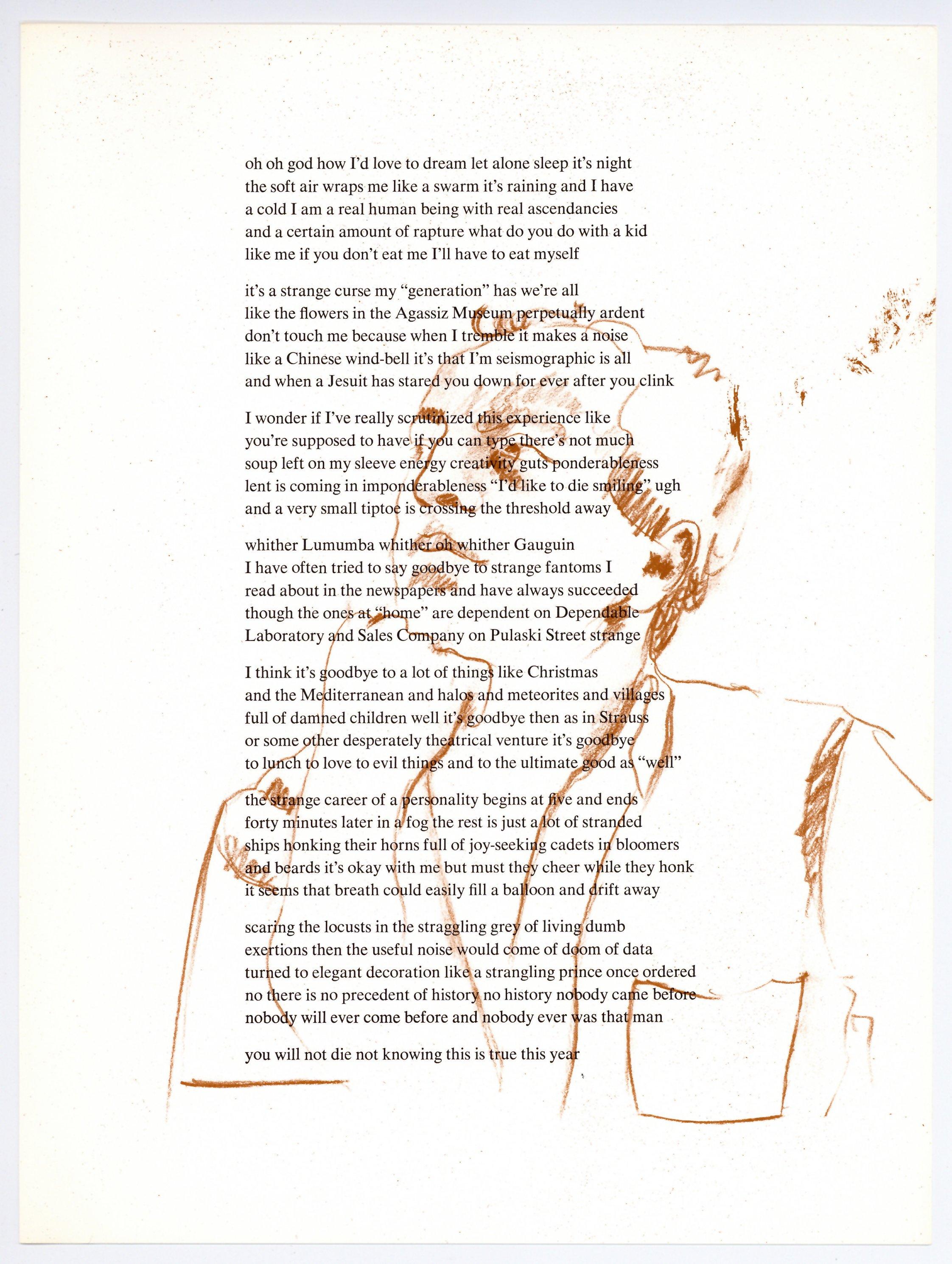 Medium: lithograph. From the "In Memory of My Feelings" portfolio, printed in 1967 on Mohawk Superfine Smooth paper in an edition of 2500 and published in New York by The Museum of Modern Art. Not signed.

Larry Rivers was one of the New York