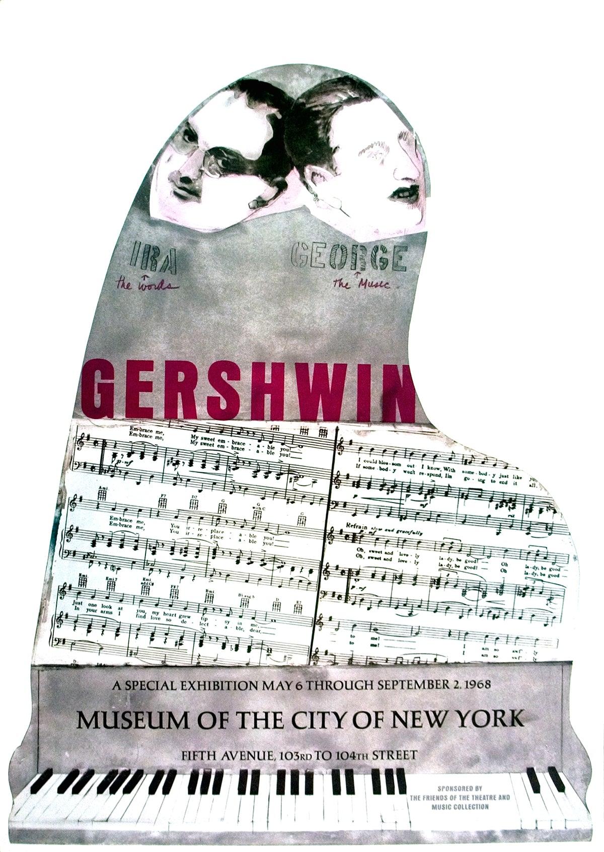 Gershwin Brothers Offset Print, Pop Art Style, 1968, Unframed, 37x26"