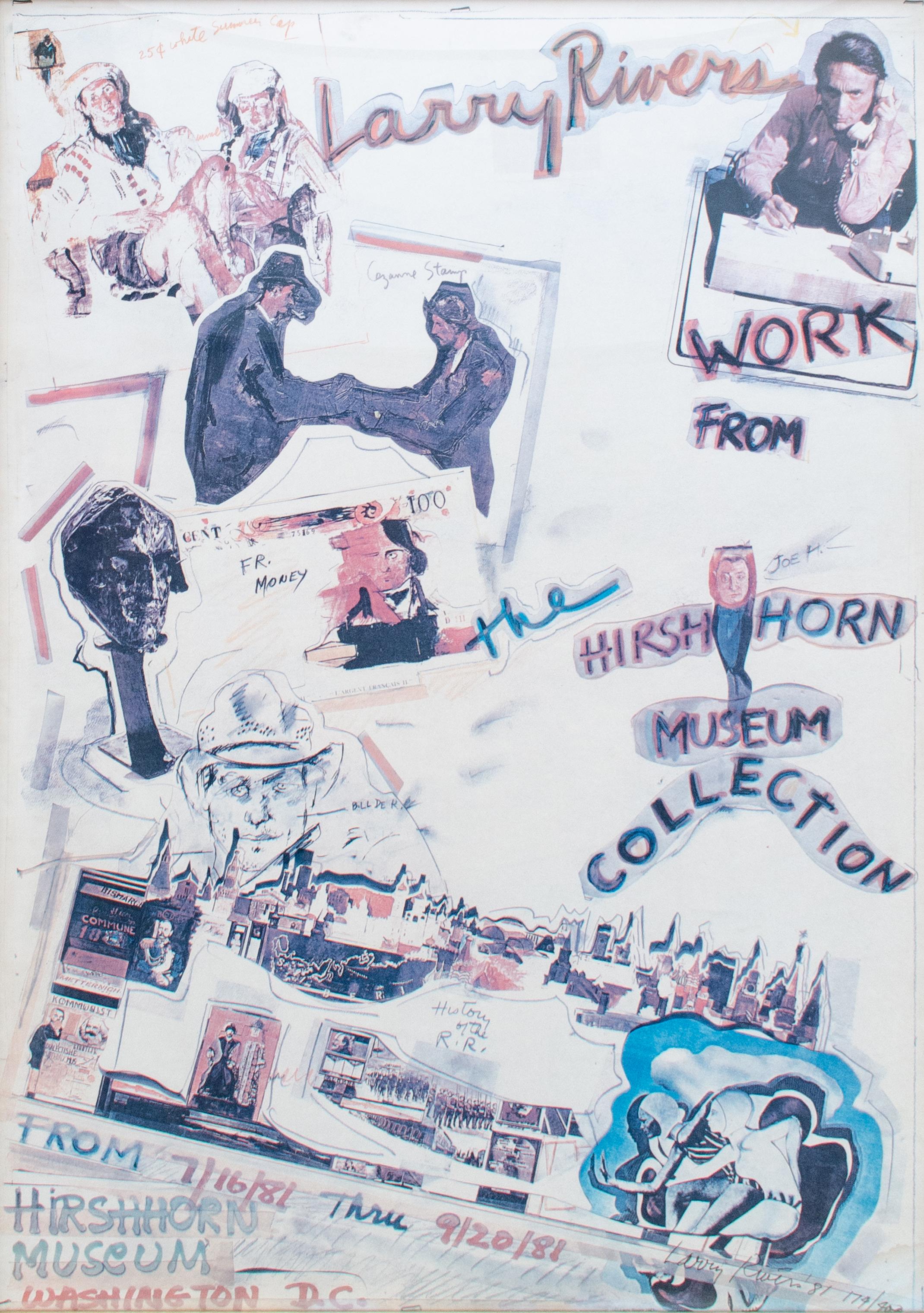 Larry Rivers 1981 Signed Hirshhorn Exhibition Poster For Sale 1