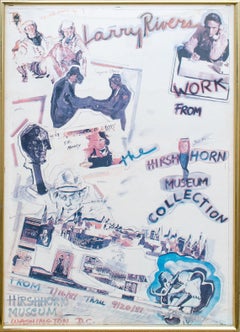 Vintage Larry Rivers 1981 Signed Hirshhorn Exhibition Poster