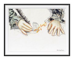 Larry Rivers Color Lithograph Hand Signed Big B Benjamin Franklin Modern Artwork