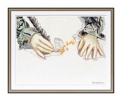 Larry Rivers Color Lithograph Hand Signed Big B Benjamin Franklin Modern Artwork