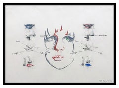 Larry Rivers Diane Raised IV Color Lithograph Hand Signed Female Portrait Art