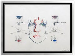 Larry Rivers Diane Raised IV Color Lithograph Hand Signed Female Portrait Art