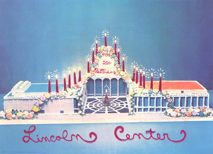 "L.C. 20th Anniv." by Larry Rivers (Graphic, Pop Art, Cake, Lincoln Center)