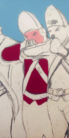 Abrigos rojos, 1970 Serigrafía con collage