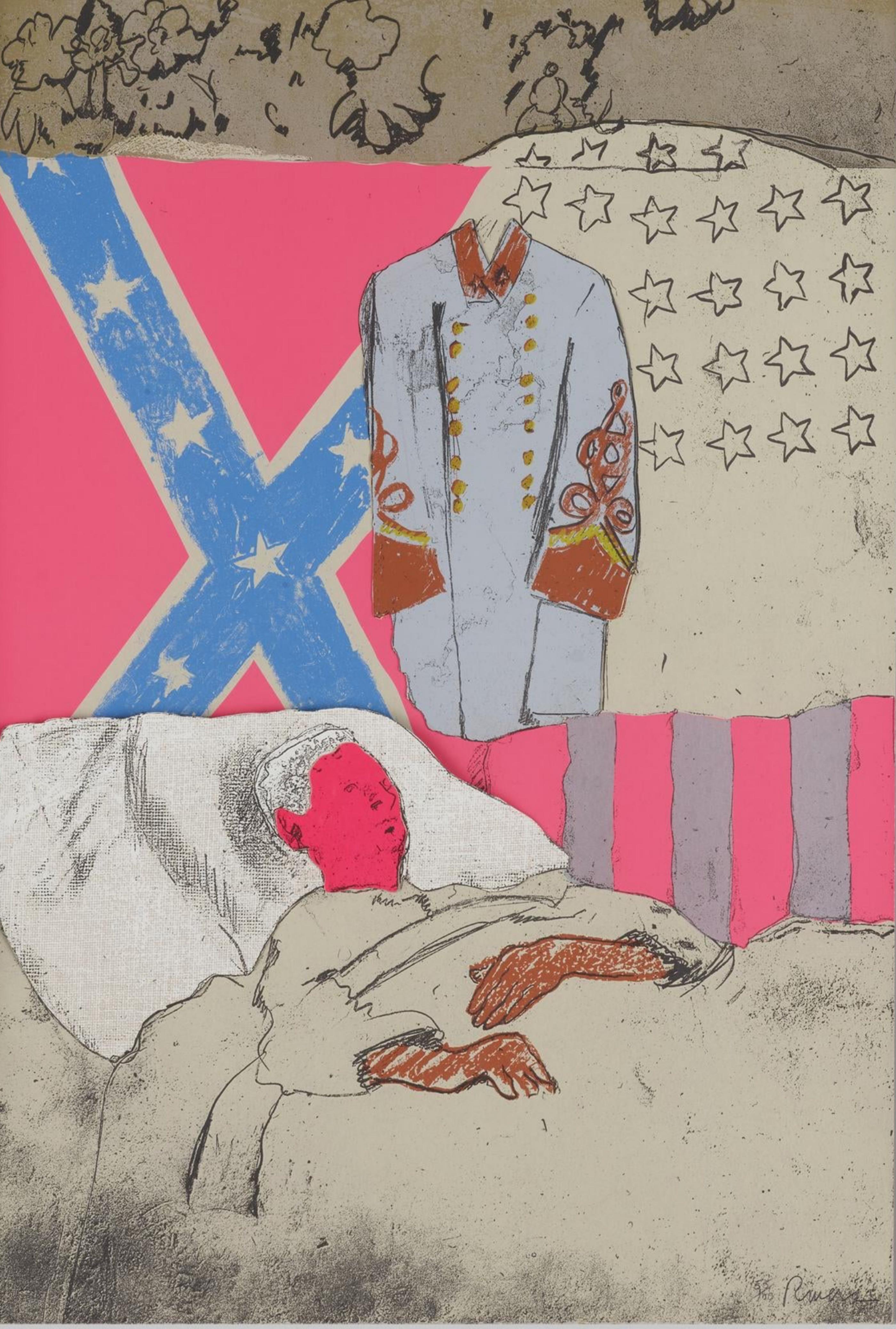 The Last Civil War Veteran (L'ultimo veterano della guerra civile) in edizione limitata e firmata, collage in serigrafia a tecnica mista - Print di Larry Rivers