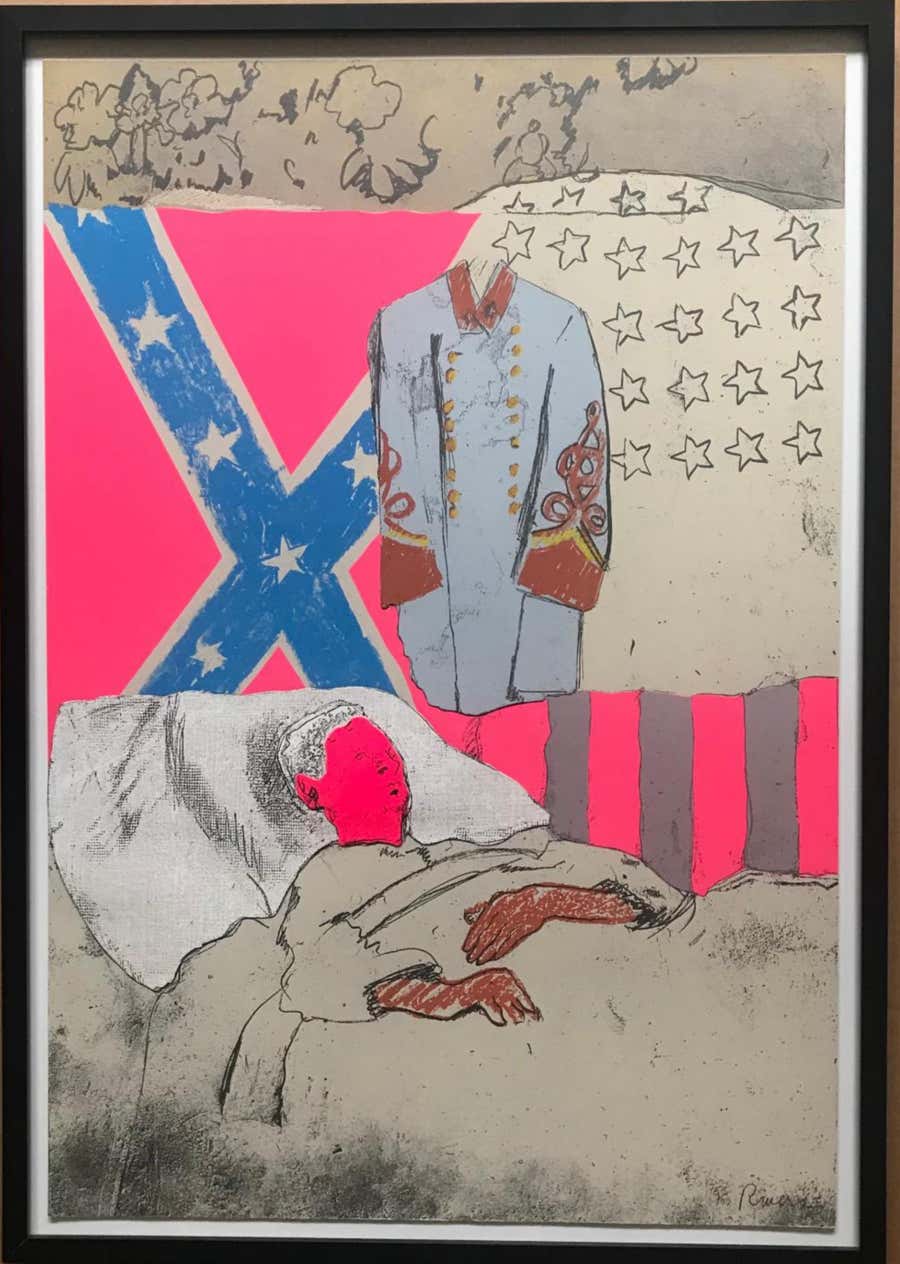 The Last Civil War Veteran limited edition signed mixed media silkscreen collage