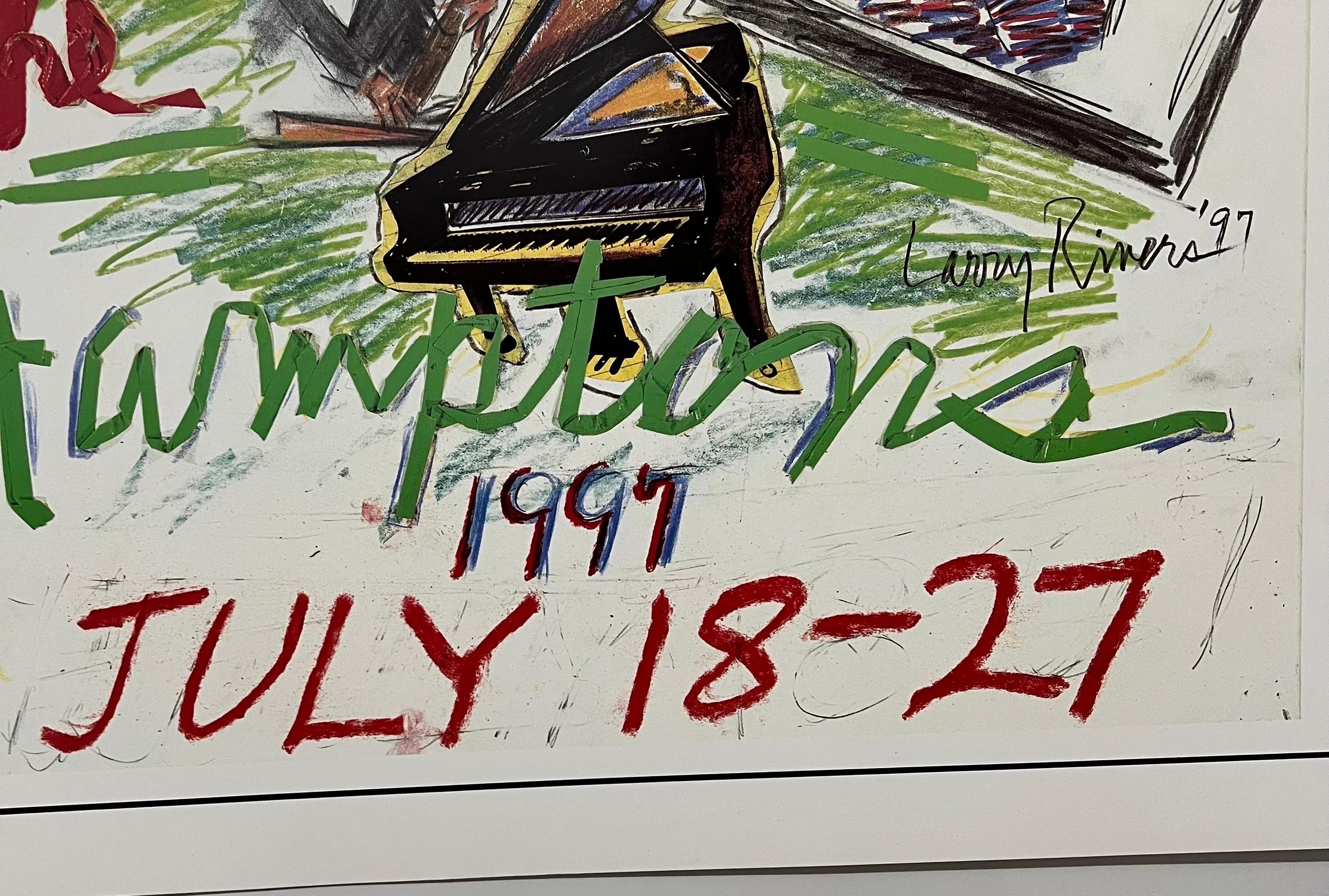 Vintage Pop Art 1997 Litografia offset Larry Rivers Music Poster Hamptons NY in vendita 5