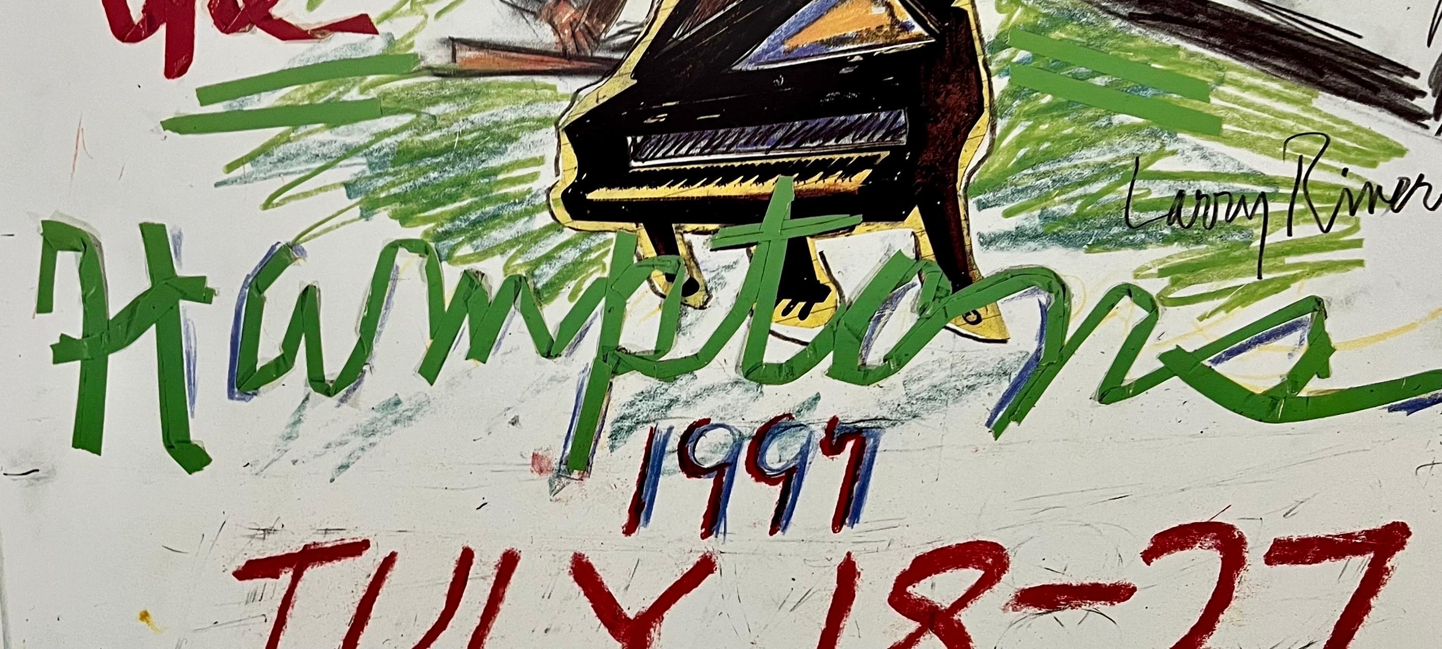 Vintage Pop Art 1997 Offset Lithograph Larry Rivers Music Poster Hamptons NY For Sale 6