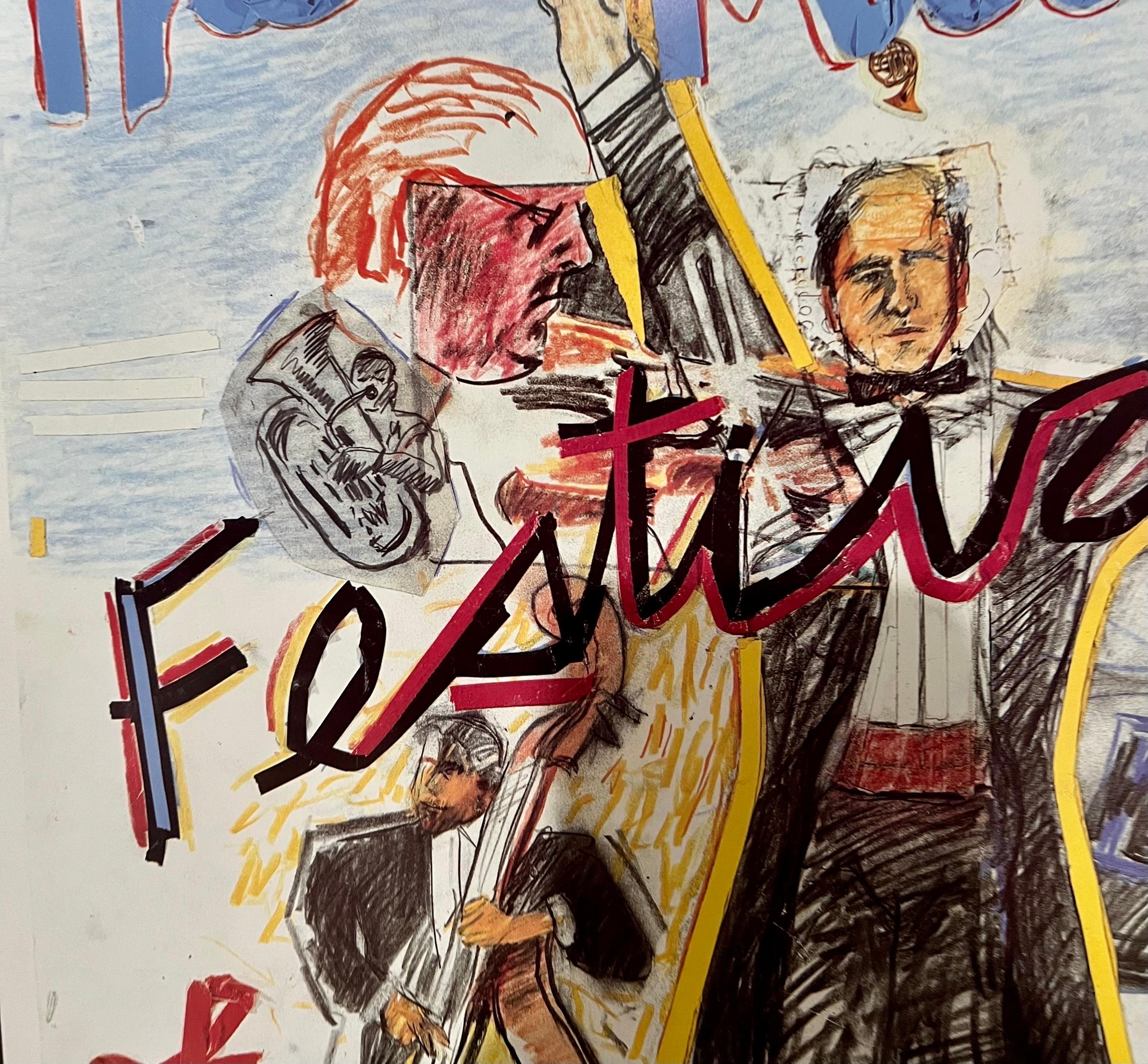 Vintage Pop Art 1997 Offset Lithograph Larry Rivers Music Poster Hamptons NY For Sale 7