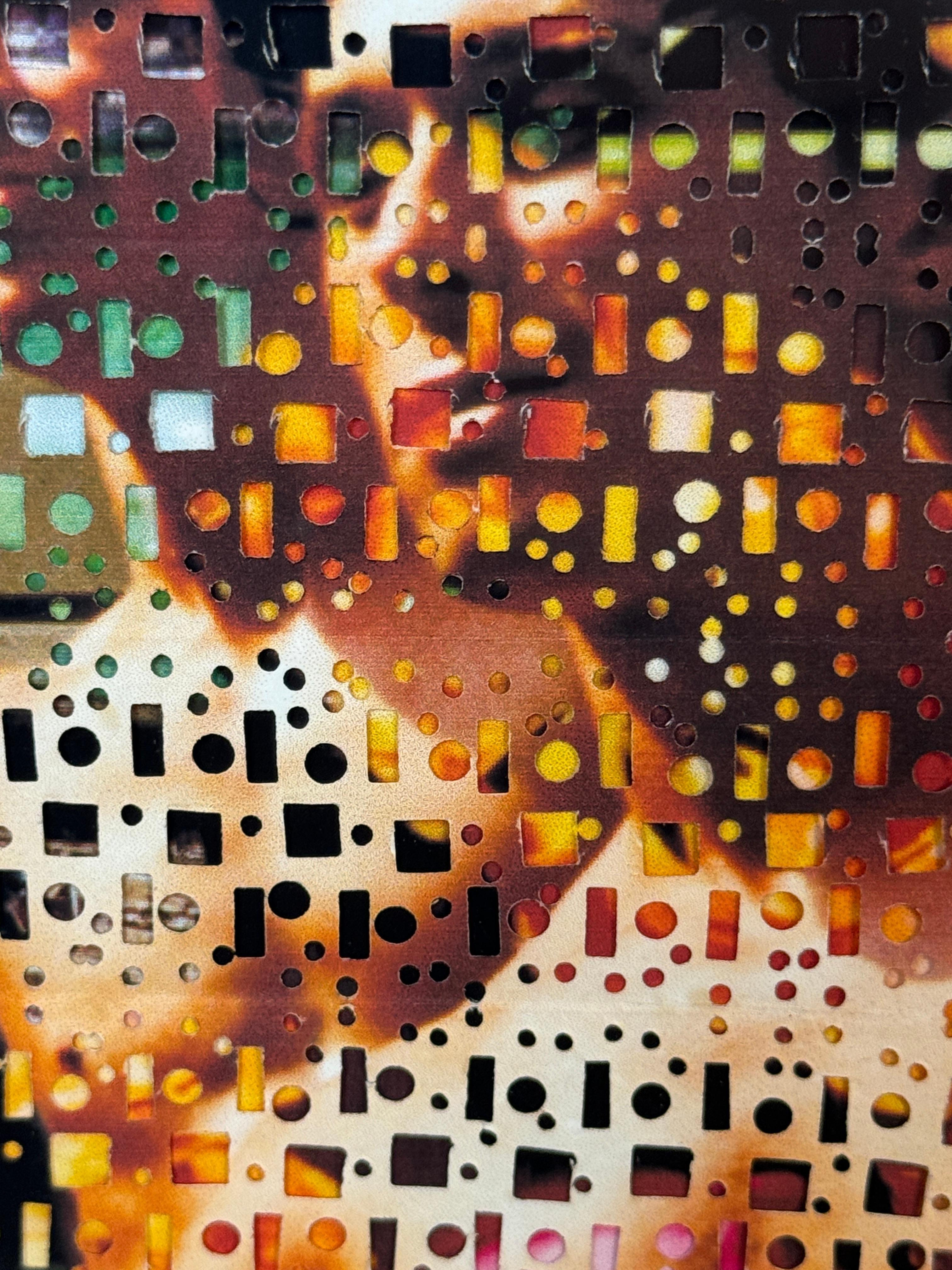 Verre Larry Schulte 'Fireman' 2003 , Photographie découpée, tissée et peinte, techniques mixtes en vente