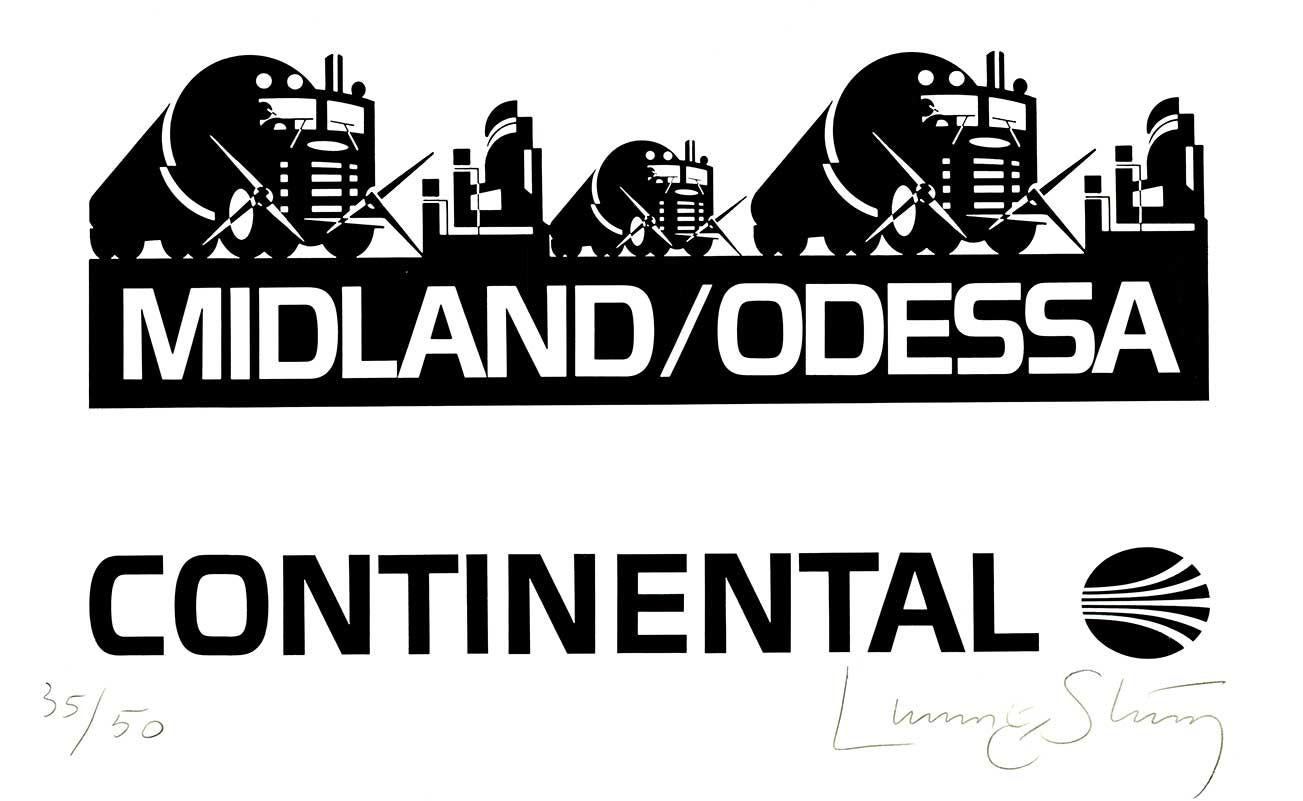 Original Continental Airlines Reiseplakat.   Leinenrücken in gutem Zustand.   Signiert und nummeriert 35/50.

Dieses Originalplakat von Continental Airlines stellt auf künstlerische Weise regionale Ziele dar, die in der Vergangenheit von Continental