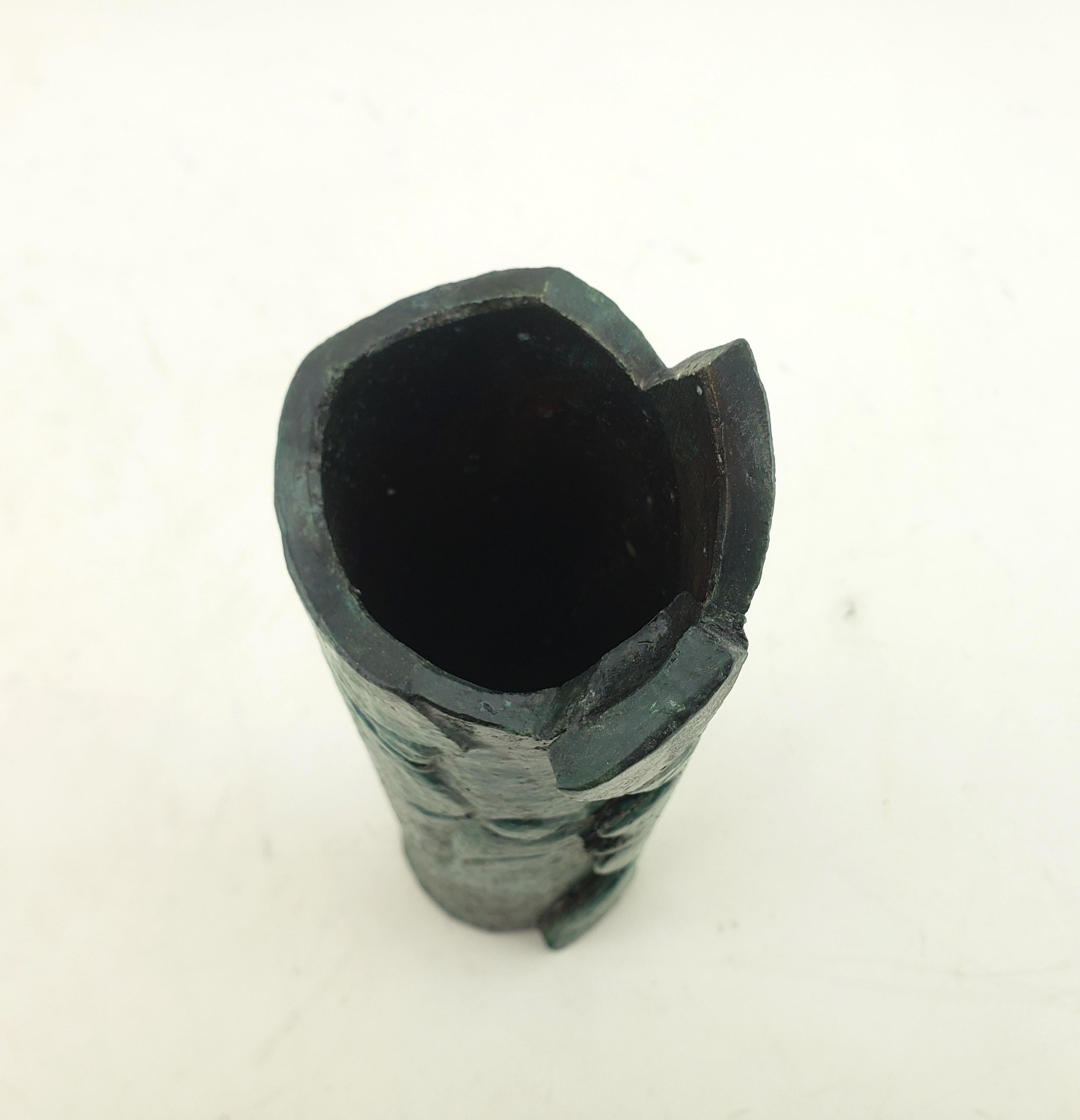 Larry Shep Signed Turquoise Mid-Century Modern Styled Studio Art Pottery Vase For Sale 4