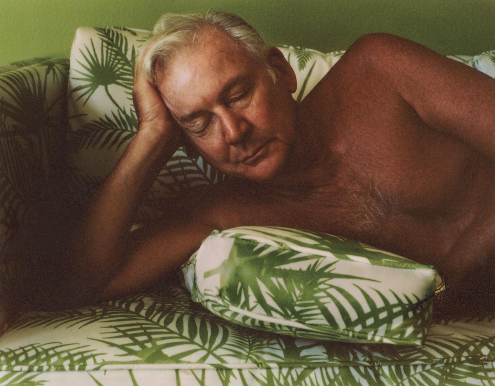 Dad on Sofa (From the series “Pictures from Home”) - Photograph by Larry Sultan