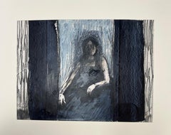 Abstraktes expressionistisches Gemälde ohne Titel, gemischte Medien auf Papier, 1980er Jahre