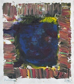 Untitled Abstract Expressionist Painting, Oil on Paper, 1990s, Signed