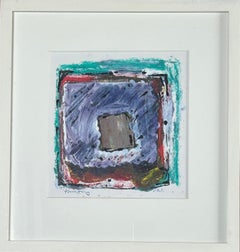 Untitled Abstract Expressionist Painting, Oil on Paper, 1990s, Signed