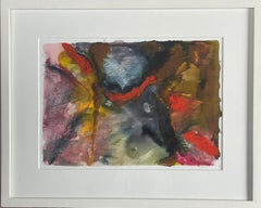 Untitled Abstract Expressionist Painting, Oil on Paper, 1990s, Framed